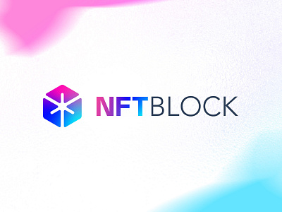 NFT BLOCK Logo Design 3d block colorful crypto cube cyber design eyecathing geometric gradient logo multicolor nft online security sell smooth square