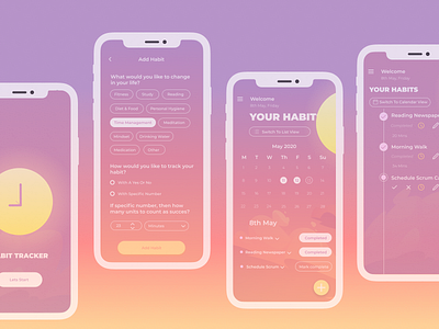 Habit Tracker App Concept app design minimal ui