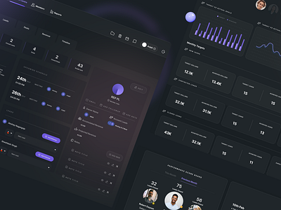 Dominate-Web Layout accounts app banner dark dark ui dashboard design glassmorphism illustration minimal sales managment ui website