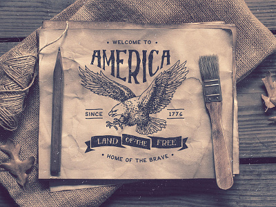 Americana Logo Design americana badge illustration logo vintage