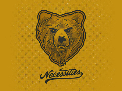 Bear Illustration halftone hand drawn illustration lettering logo
