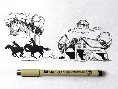Pen and Ink Drawing beer brew craft beer ink pen label design pen and ink sketch