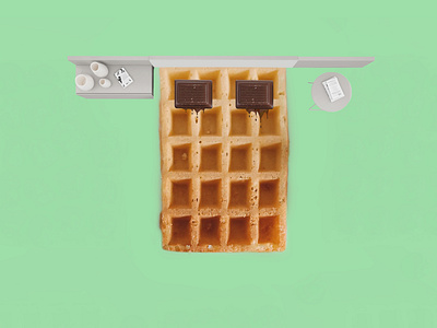 Morning Waffle art bedroom beginner chocolate concept creative creativity dream dribbble illustration morning sweet waffle