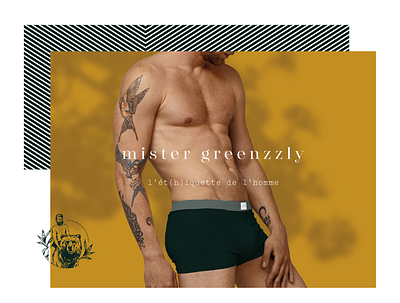 Branding - Mister Greenzzly bear brand branding design fashion graphic grizzly illustration lingerie logo underwear
