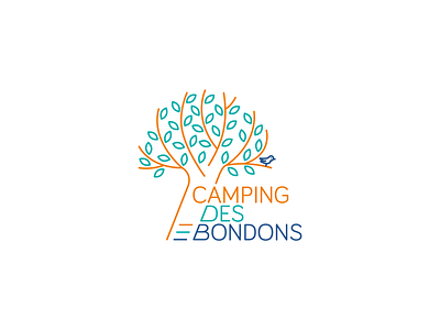 Logo - Camping des Bondons bird brand brand design brand identity branding camp camping design forest graphic graphic design land logo logo design logotype nature signage travel tree