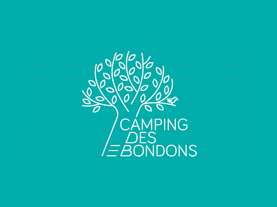 Construction logo - Camping des Bondons bird brand brand design brand identity branding camp camping design forest graphic graphic design land landscape logo logo design logotype nature travel tree