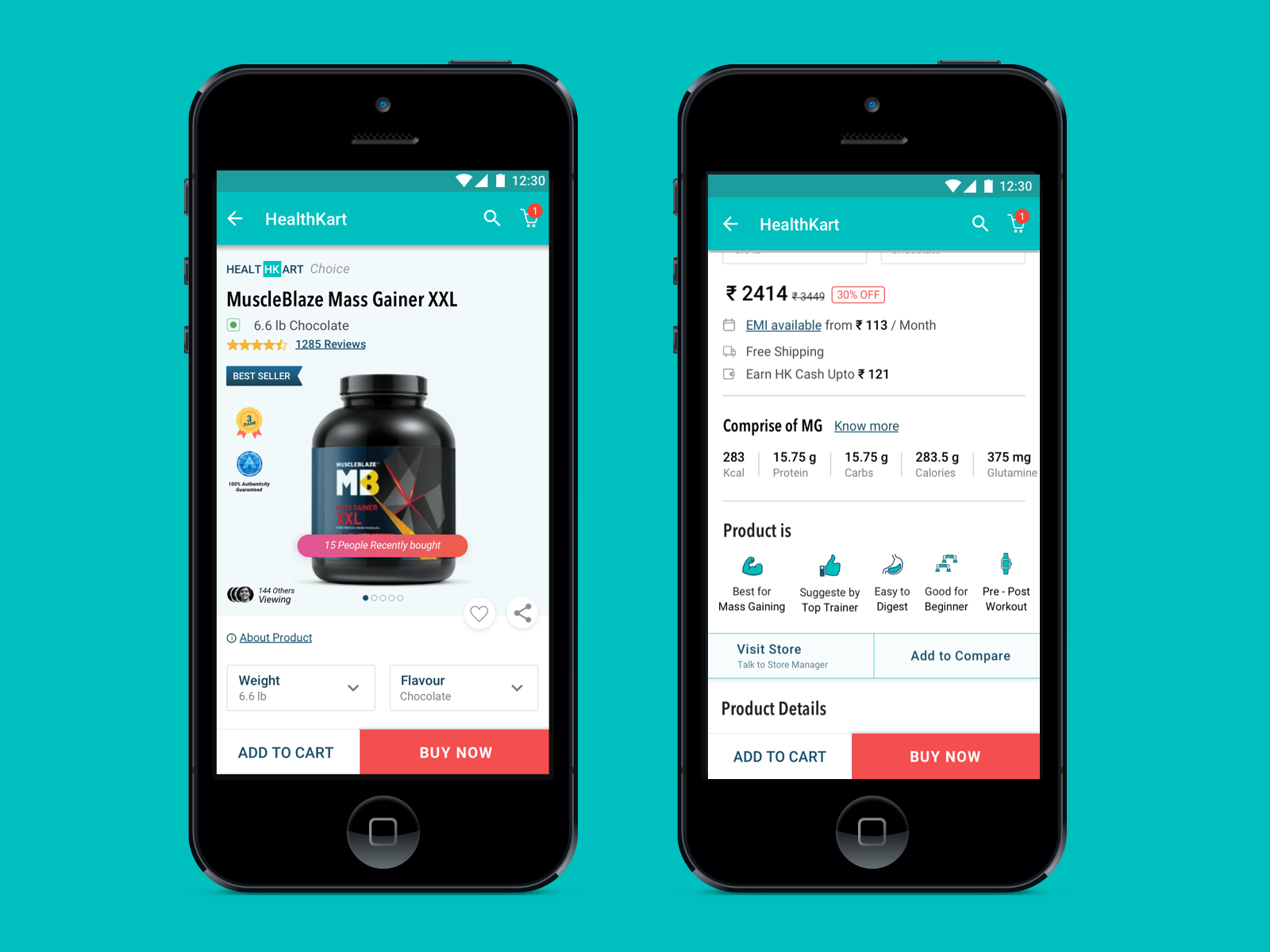 HealthKart PDP page enhanced by Anup Srivastav on Dribbble