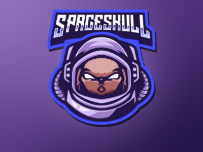 Mascot Logo Esport "Spaceskull" gaming illustration logo mascotlogo streamer twitch youtubegaming
