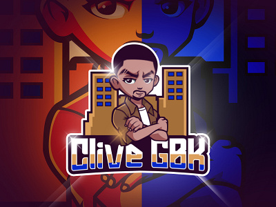 Mascot Logo "Clive GBK" facebookgaming gaming illustration mascotlogo streamer twitch youtubegaming