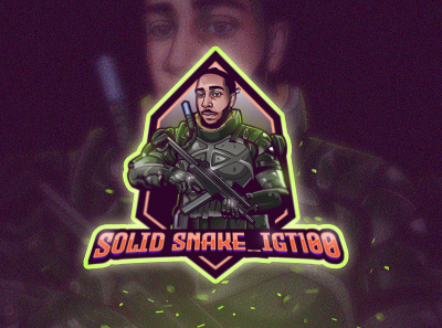 Mascot Logo Portrait "Solid_Snake_IGT100" gamer gaming solidsnake streamer twitch