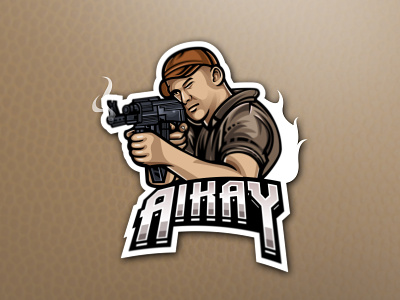 Aikay Mascot Logo branding esport guns gunshot logo logogaming mascotlogo
