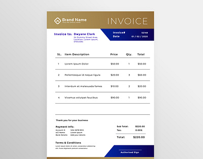 Invoice Design branding design illustration vector