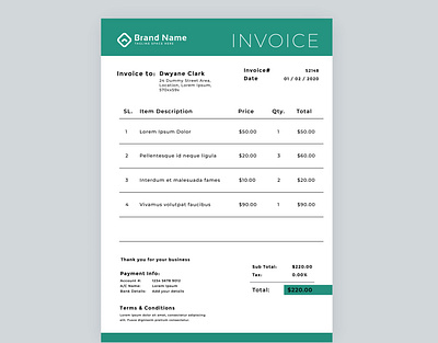 Invoice Design branding design illustrator invoice invoice design vector