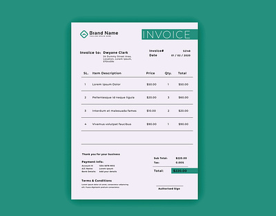 Invoice Design branding design invoice invoice design vector