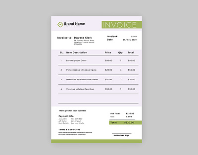 Invoice Design branding design illustrator invoice invoice design vector