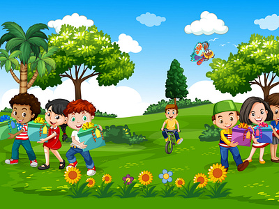 I will design colorful children book illustration