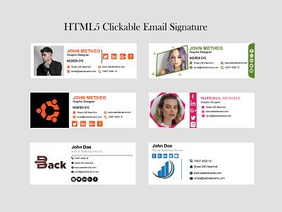 HTML5 Clickable Email Signature Designs adobe photoshop adobe photoshop cc email signatures