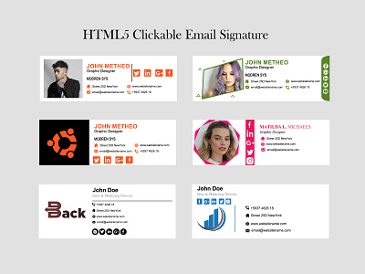 HTML5 Clickable Email Signature Designs