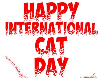 Happy international cat day animal animation cat design graphic design happy icon illustration illustrator logo typography vector