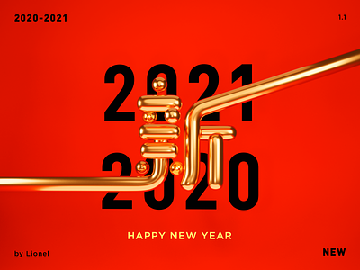 Happy New Year 2021 2021 3d blender design happy new