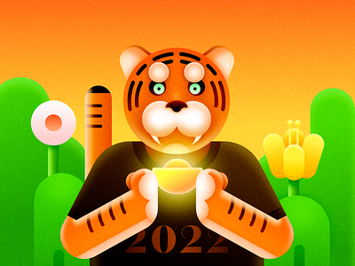 Illustration of the year of the tiger 2022 design figma illustration tiger