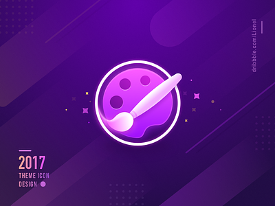Theme Icon Design brush icon logo palette purple sketch theme ui