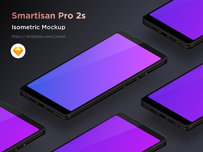 Smartisan Pro 2s Mockup 2.5d design illustration isometric mockup sketch smartisan pro 2s