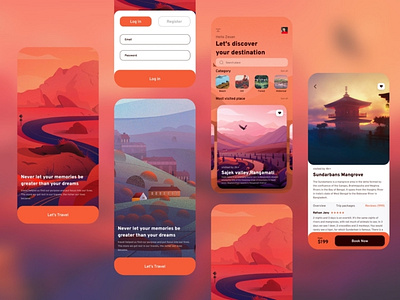 Travel app UI design