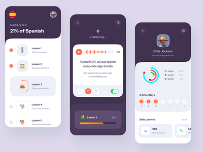 Language app UI design