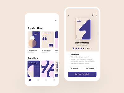 Book app UI Design design ui