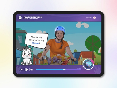 Infotainment kids app, tablet UI colour recognition e learning education graphic design infotainment kids learning minimal and simple pre primary school siri super simple play tablet ui ui values virtual sound assistant