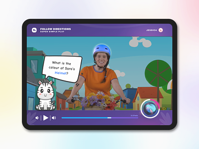 Infotainment kids app, tablet UI