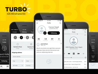 Turbo iOS Wireframe Kit kit turbo ui wireframe