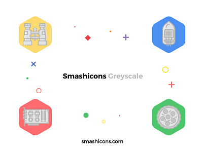 Working on latest updates (Greyscale Style) │Smashicons.com blackfriday design bundle greyscale icons vector