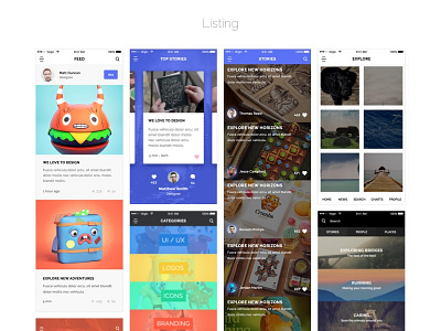 Bitter UI Kit for iOS │designerbundle.com apple design apple ui design bundle ios ios app design ui ui kit user interface ux