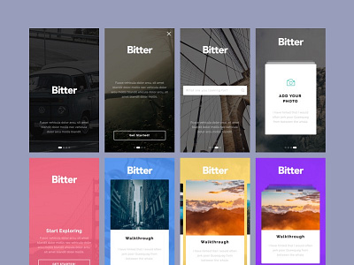 Bitter UI Kit for iOS │designerbundle.com apple design apple ui design bundle ios ios app design ui ui kit user interface ux