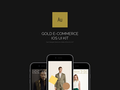 Gold E-commerce UI Kit │designerbundle.com apple design design bundle design template ecommerce app ecommerce ui ios ios app design mobile design ui ui kit user interface ux