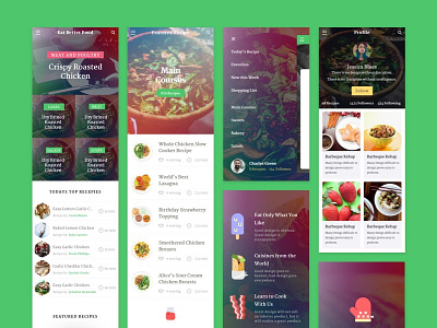 Foodify Food App UI Kit │designerbundle.com apple design design bundle design template food app food app ui ios ios app design mobile design ui ui kit user interface ux