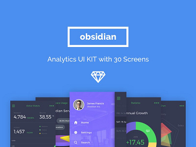 Obsidian Analytics / Data App UI Kit │designerbundle.com