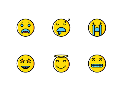 Emoji Icons (Yellow Style) │Smashicons.com emoji emoticons icon icon set icons outline ui user experience user interface ux yellow