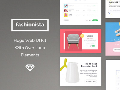 Fashionista Web UI Kit │designerbundle.com apple design design bundle design template fashion blog ios ios app design mobile design ui ui kit user interface ux web theme