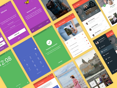 Silicone Material Design Mobile UI Kit │designerbundle.com