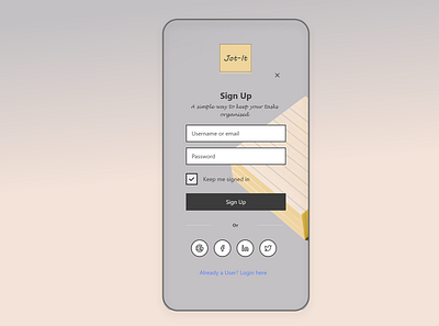 Signup form - Daily UI 001 daily 100 challenge daily ui dailyui dailyuichallenge sign up signup screen signupform ui design uidesign