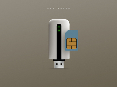 USB modem design illustration modem router sim ui usb vector