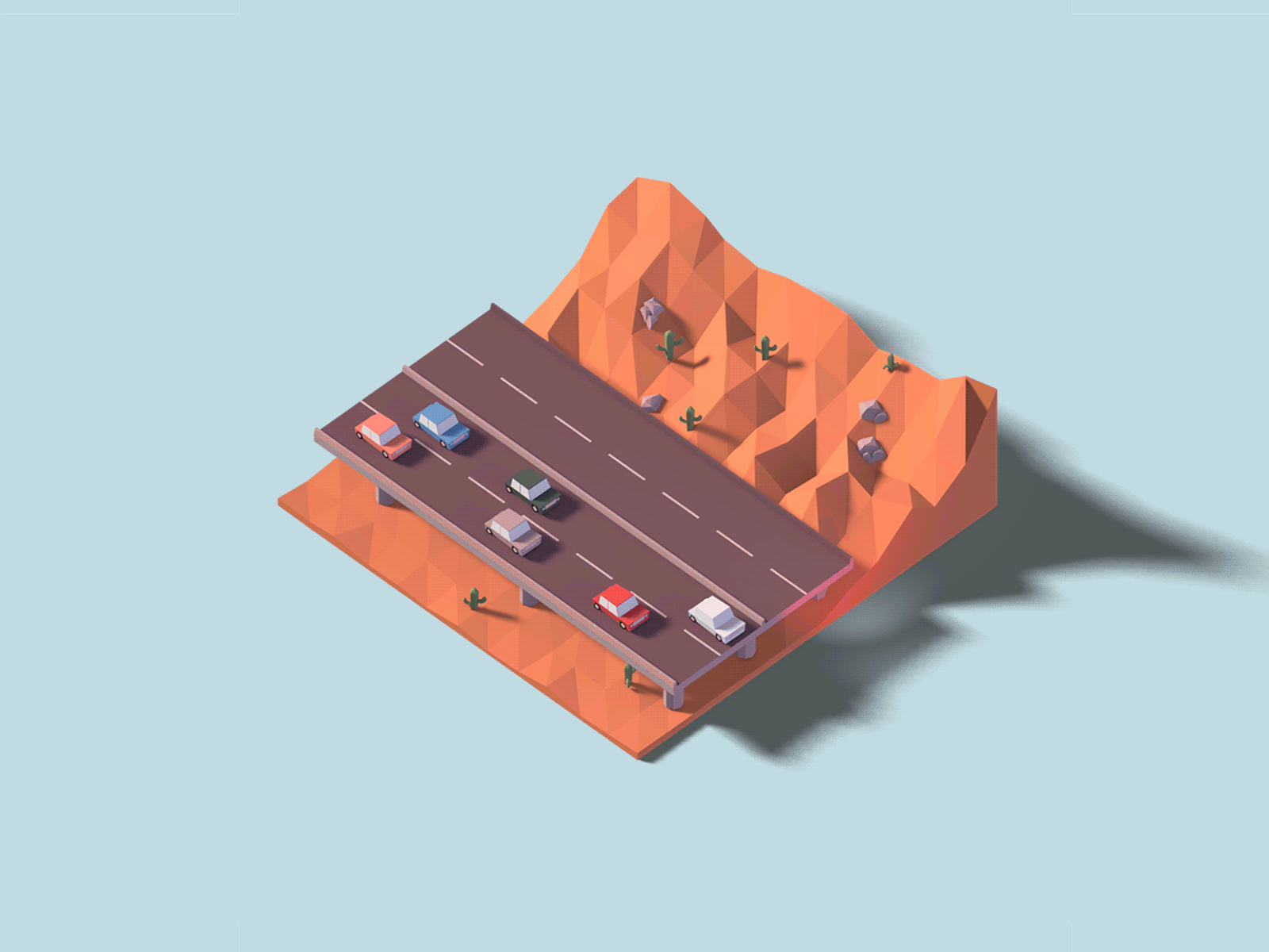 Low Poly Police Chase 3d animated gif animation axo blender car car chase cartoon city design gif illustration iso isometric motion photoshop