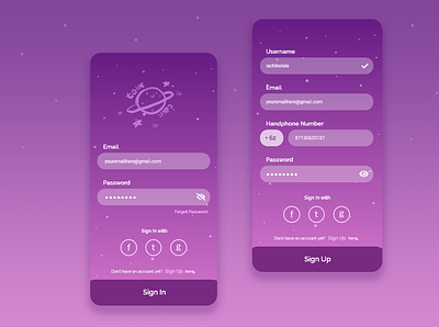 Chat Apps Sign In and Sign Up Page app chat app design log in mobile app mobile app design mobile app ui mobile application mobile ui sign in signup ui ui ux design ui design ux