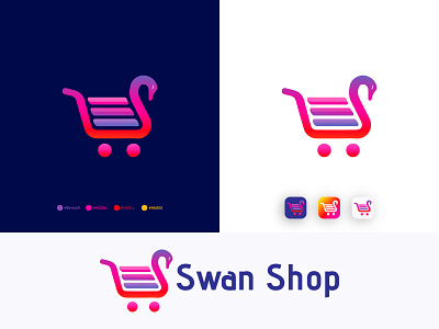 E-commerce Logo Design Swan Shop