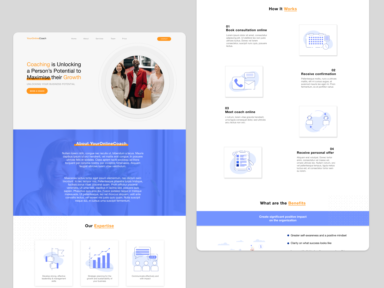 Coaching Landing Page by Gabriella Artistry on Dribbble