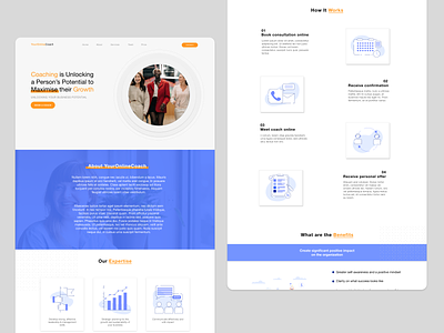 Coaching Landing Page animation branding character character design design graphic design icons illustration landing page logo ui ui design ui icons ui illustrations ui landing page ux vector