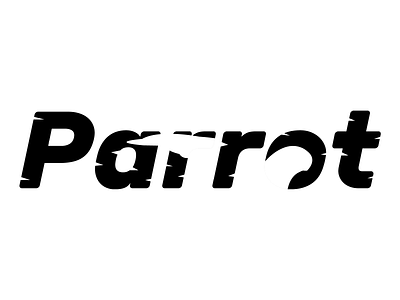 Parrot black illustration negative parrot positive text white